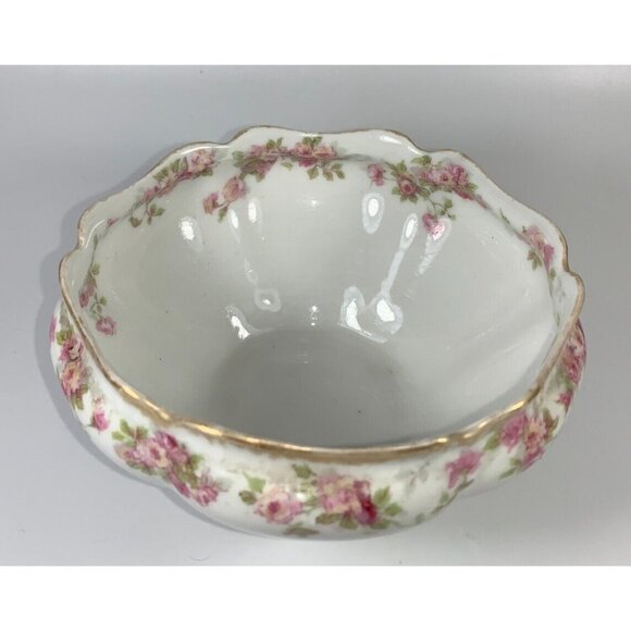 Limoges 4.5" Serving Bowl Gold Trim with Pink Roses Haviland Limoges France - Picture 6 of 9